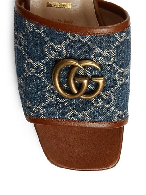 gucci jolie denim flats sandals|Gucci snakeskin sandals.